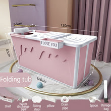 Load image into Gallery viewer, Plastic Bathtub Adult Child Bath Tub with Handle for Small Bathroom Household Large Tub Shower Tray Non-Slip Bath Accessories