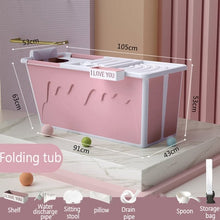 Load image into Gallery viewer, Plastic Bathtub Adult Child Bath Tub with Handle for Small Bathroom Household Large Tub Shower Tray Non-Slip Bath Accessories