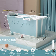 Load image into Gallery viewer, Plastic Bathtub Adult Child Bath Tub with Handle for Small Bathroom Household Large Tub Shower Tray Non-Slip Bath Accessories