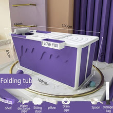 Load image into Gallery viewer, Plastic Bathtub Adult Child Bath Tub with Handle for Small Bathroom Household Large Tub Shower Tray Non-Slip Bath Accessories
