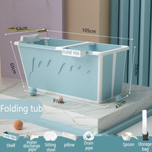 Load image into Gallery viewer, Plastic Bathtub Adult Child Bath Tub with Handle for Small Bathroom Household Large Tub Shower Tray Non-Slip Bath Accessories
